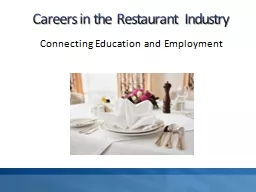 Careers in the Restaurant Industry