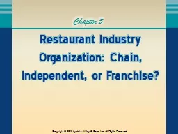 Restaurant Industry Organization: Chain, Independent, or Fr