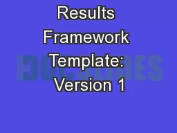 Results Framework Template: Version 1