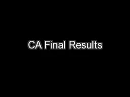 CA Final Results