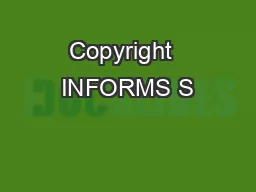 Copyright  INFORMS S