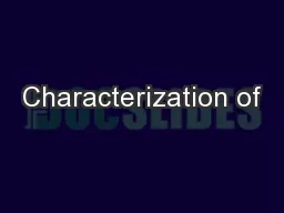 Characterization of