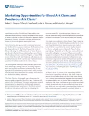 Marketing Opportunities for Blood Ark Clams and