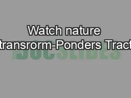 Watch nature transrorm-Ponders Tract