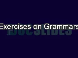 Exercises on Grammars