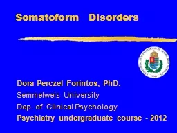 Somatoform  Disorders