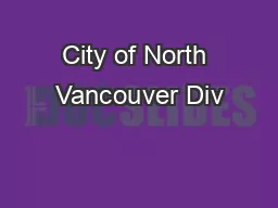 City of North Vancouver Div