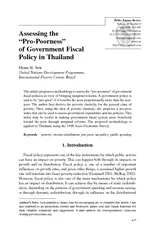 pro poorness of government fiscalpolicy in thailandunited n