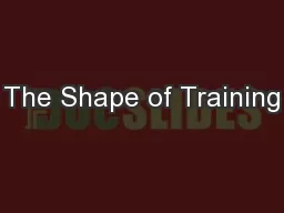 The Shape of Training