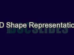3D Shape Representation