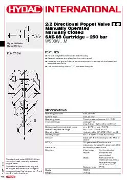 2/2 Directional Poppet ValveSAE-08 Cartridge – 250 bar