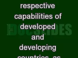 the respective capabilities of developed and developing countries, as