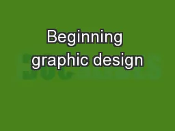Beginning graphic design