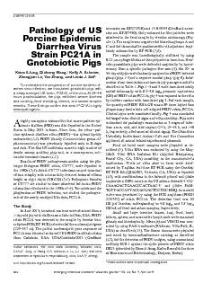 Pathology of US Porcine Epidemic Diarrhea Virus Strain PC21A in Kwonil