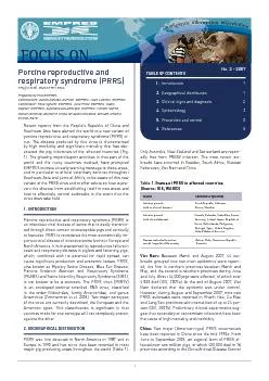Porcine reproductive and respiratory syndromeIssue No 2 - 2007