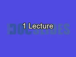 1 Lecture