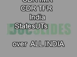 CBR IMR CDR TFR  India StatesUTs                          over  ALL INDIA