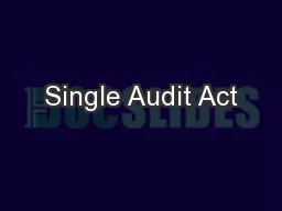 Single Audit Act