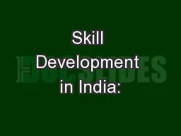 Skill Development in India: