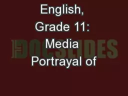 English, Grade 11: Media Portrayal of