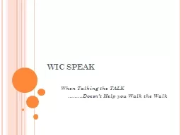WIC SPEAK