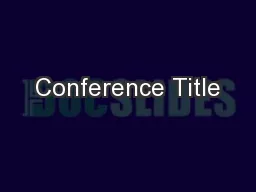 Conference Title