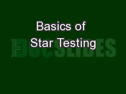 Basics of Star Testing