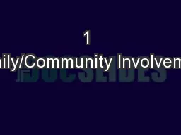 1 Family/Community Involvement