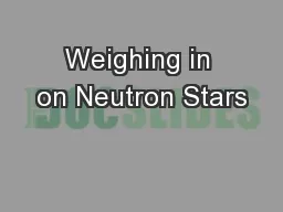 Weighing in on Neutron Stars