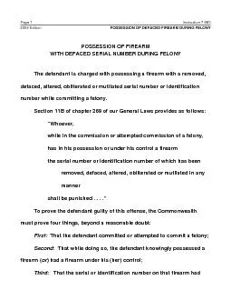 Instruction 7.660 Page 2POSSESSION OF DEFACED FIREARM DURING FELONY200