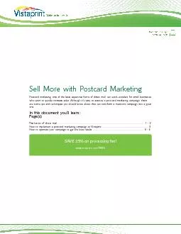 SAVE 25% on processing fee! Sell More with Postcard Marketing Postcard