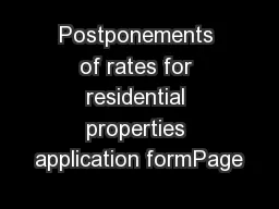 Postponements of rates for residential properties application formPage