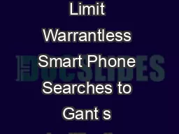 se ern Reser vi olume  Spring  Issue Be Reasonable Limit Warrantless Smart Phone Searches