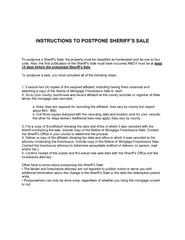 INSTRUCTIONS TO POSTPONE SHERIFF’S SALE