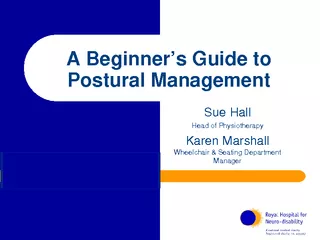 A Beginner’s Guide to Postural ManagementSue HallHead of Physioth