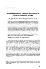 Muscle Activation Patterns and Postural Control Following StrokeS. Jay