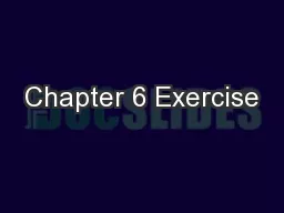 Chapter 6 Exercise