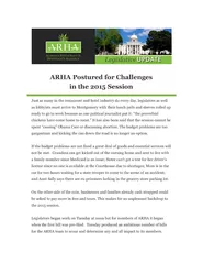 ARHA Postured for Challenges