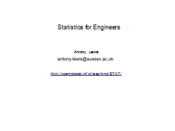 Statistics for Engineers