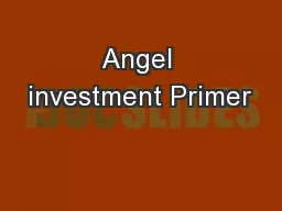 Angel investment Primer