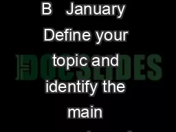    CRICOS No B   January  Define your topic and identify the main concepts and r