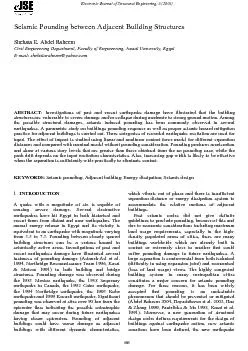 Electronic Journal of Structural Engineering, 6 (2006) zones in connec