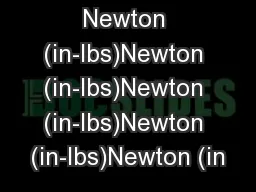 Newton (in-lbs)Newton (in-lbs)Newton (in-lbs)Newton (in-lbs)Newton (in