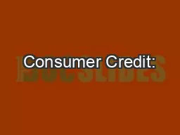 Consumer Credit: