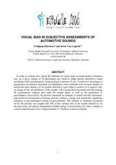 VISUAL BIAS IN SUBJECTIVE ASSESSMENTS OF AUTOMOTIVE SOUNDS