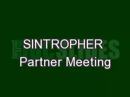 SINTROPHER Partner Meeting