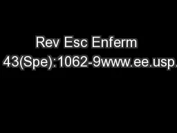 Rev Esc Enferm USP2009; 43(Spe):1062-9www.ee.usp.br/reeusp/