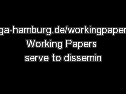 www.giga-hamburg.de/workingpapersGIGA Working Papers serve to dissemin