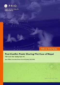 Post-Conflict Power Sharing: The Case of Nepal International Peace Res