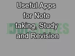 Useful Apps for Note taking, Study and Revision
